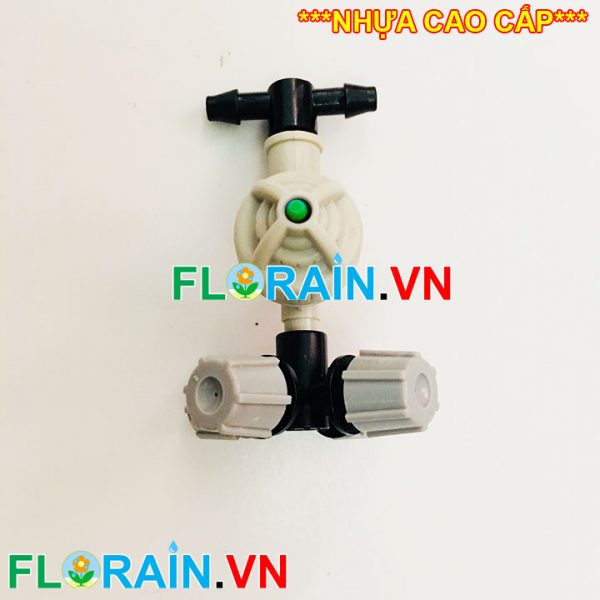 Béc phun sương 4 đầu xám gắn 2 đầu 6mm Florain