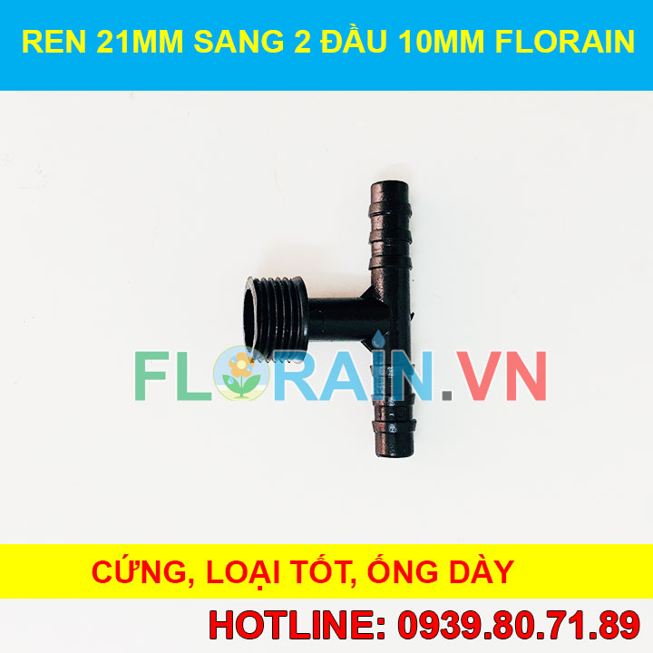 Nối ren ngoài 21mm xuống 2 đầu 10mm