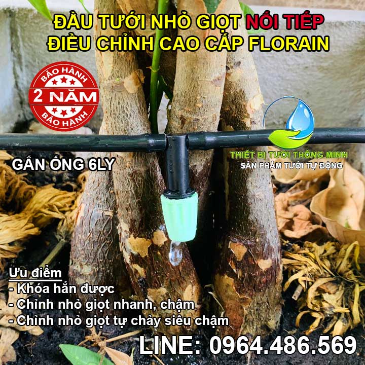 Đầu tưới nhỏ giọt nối tiếp 0-10 lítgiờ FL-NT01