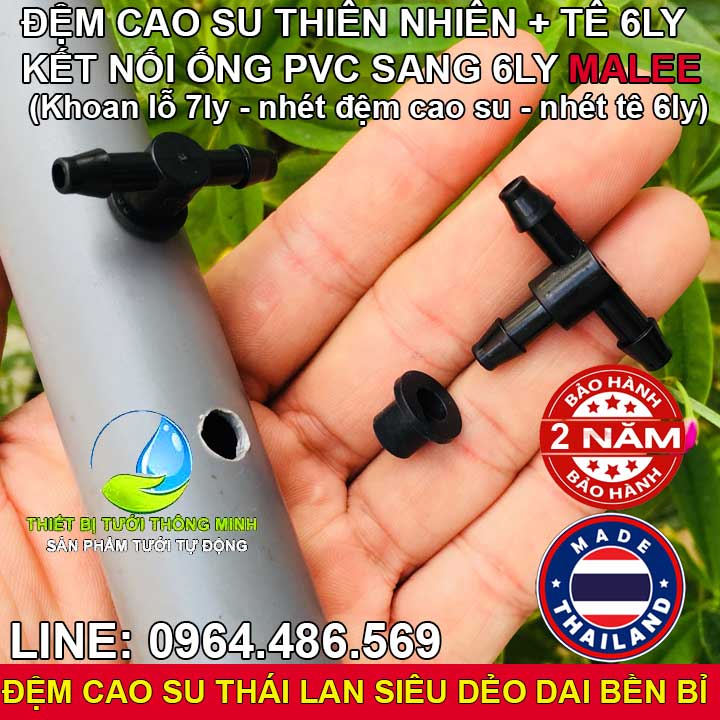 Ron cao su khởi thủy tê nối ống ldpe 6ly Malee thái lan