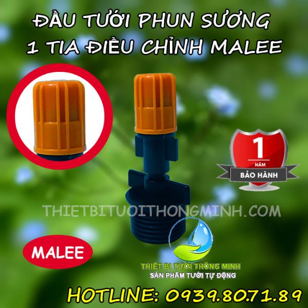 Béc tưới phun sương cam 1 hướng FL-1HC ren ngoài 21mm gắn ống pvc