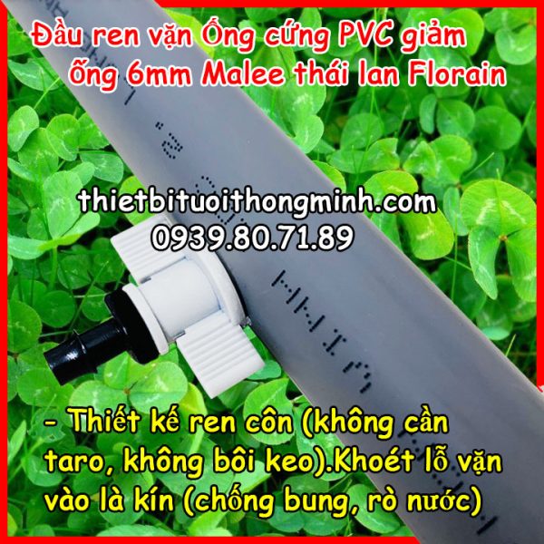 Đầu nối ống cứng pvc với ống mềm 6mm gắn béc Fl-DK6L